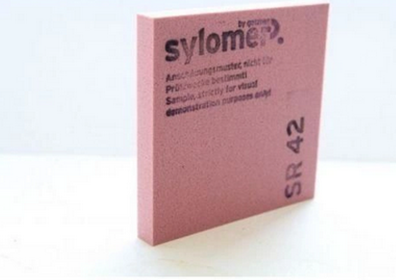 Sylomer SR 42, розовый, лист 1200 х 1500 х 25 мм